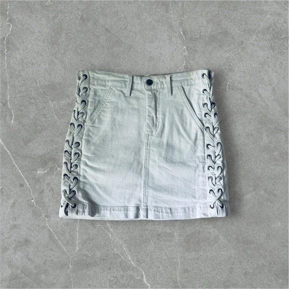 A.L.C. | Denim Laced-Up Sides Skirt - Picture 1 of 4
